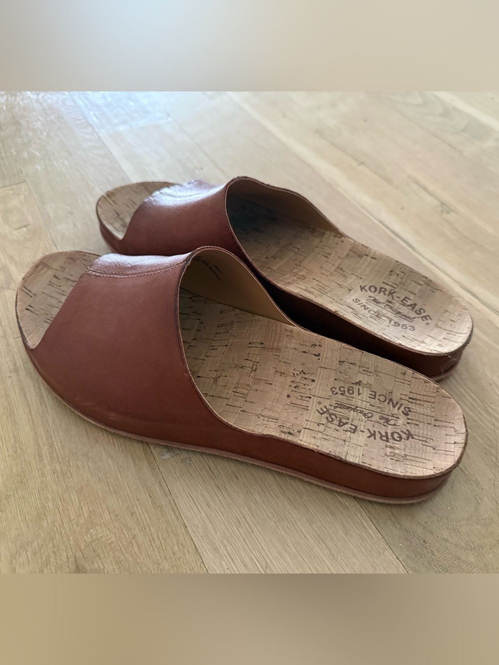 Kork-Ease Tulsi Women's Brown Leather Cork Slide Sandals